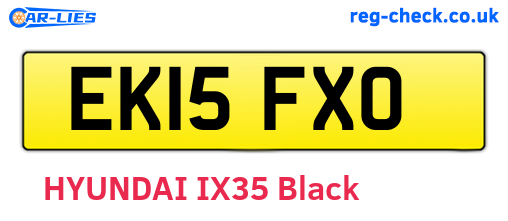 EK15FXO are the vehicle registration plates.