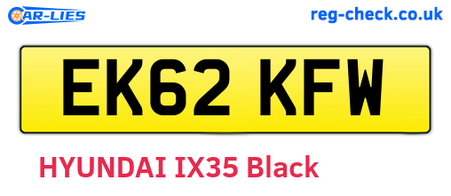 EK62KFW are the vehicle registration plates.