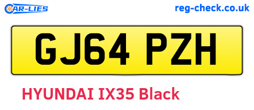 GJ64PZH are the vehicle registration plates.