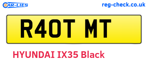 R40TMT are the vehicle registration plates.