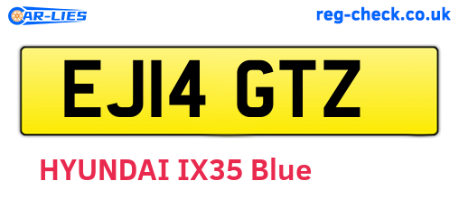 EJ14GTZ are the vehicle registration plates.