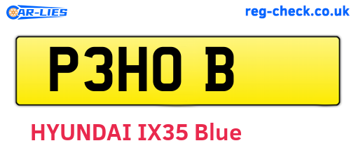 P3HOB are the vehicle registration plates.