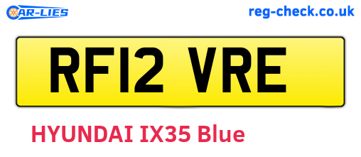 RF12VRE are the vehicle registration plates.
