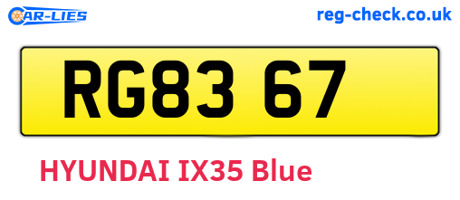 RG8367 are the vehicle registration plates.