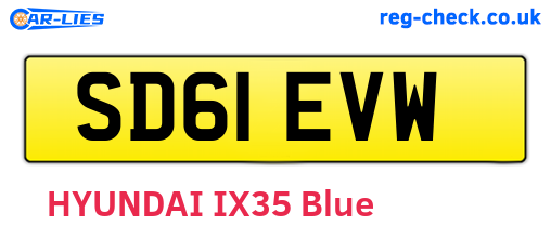 SD61EVW are the vehicle registration plates.