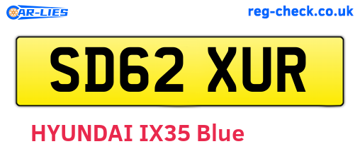 SD62XUR are the vehicle registration plates.
