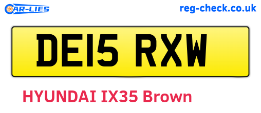 DE15RXW are the vehicle registration plates.