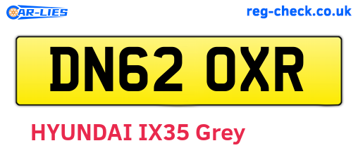 DN62OXR are the vehicle registration plates.