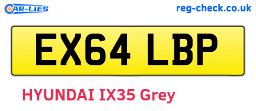 EX64LBP are the vehicle registration plates.