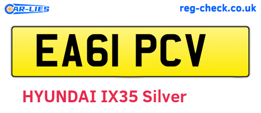 EA61PCV are the vehicle registration plates.