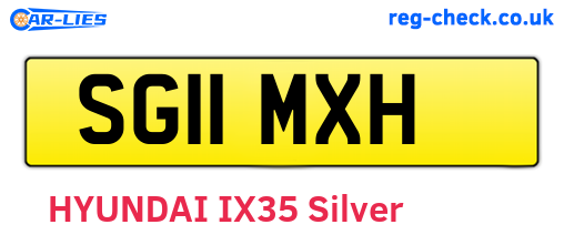 SG11MXH are the vehicle registration plates.