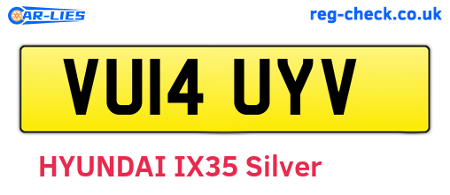 VU14UYV are the vehicle registration plates.