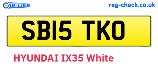 SB15TKO are the vehicle registration plates.