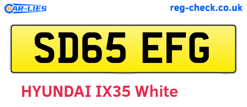 SD65EFG are the vehicle registration plates.