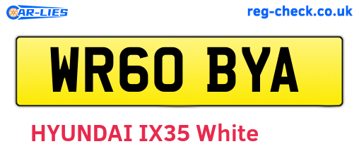 WR60BYA are the vehicle registration plates.