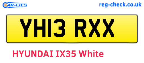 YH13RXX are the vehicle registration plates.