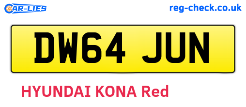 DW64JUN are the vehicle registration plates.