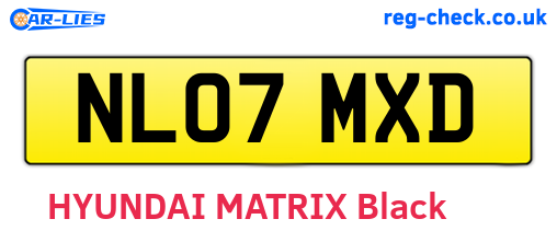 NL07MXD are the vehicle registration plates.