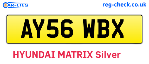 AY56WBX are the vehicle registration plates.