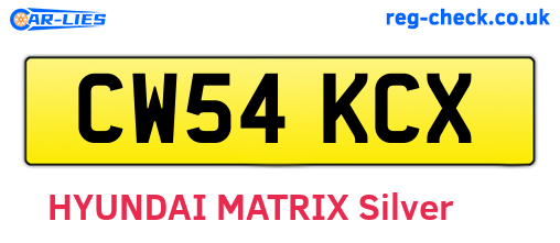 CW54KCX are the vehicle registration plates.