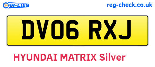 DV06RXJ are the vehicle registration plates.