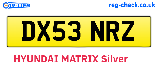 DX53NRZ are the vehicle registration plates.