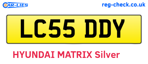LC55DDY are the vehicle registration plates.