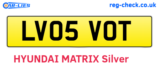 LV05VOT are the vehicle registration plates.