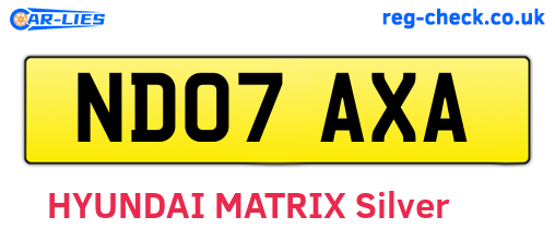 ND07AXA are the vehicle registration plates.