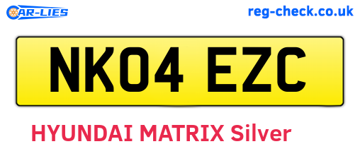 NK04EZC are the vehicle registration plates.