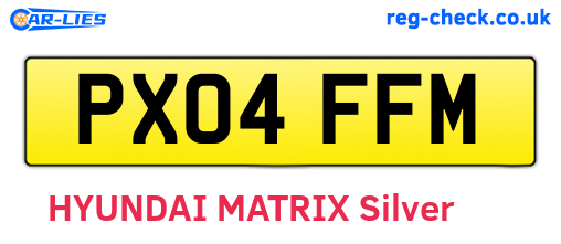 PX04FFM are the vehicle registration plates.