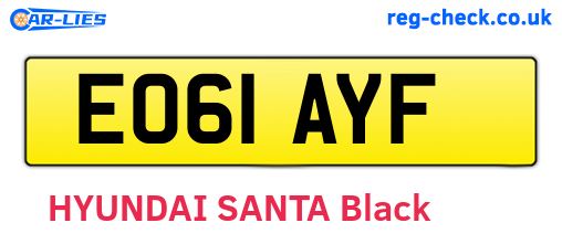 EO61AYF are the vehicle registration plates.
