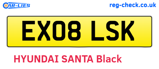EX08LSK are the vehicle registration plates.