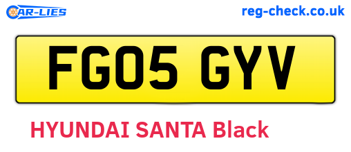 FG05GYV are the vehicle registration plates.
