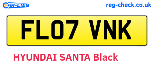 FL07VNK are the vehicle registration plates.