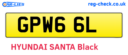GPW66L are the vehicle registration plates.