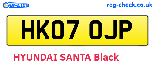 HK07OJP are the vehicle registration plates.