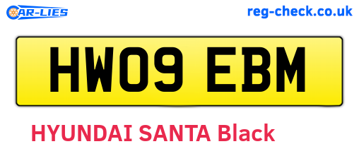 HW09EBM are the vehicle registration plates.