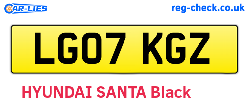 LG07KGZ are the vehicle registration plates.