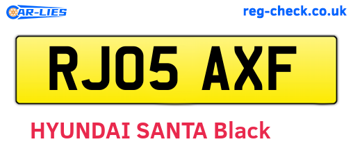 RJ05AXF are the vehicle registration plates.