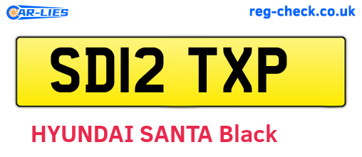 SD12TXP are the vehicle registration plates.