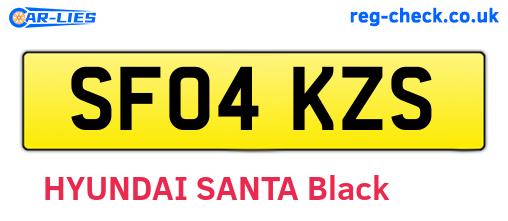 SF04KZS are the vehicle registration plates.