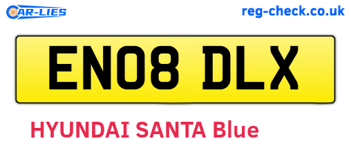 EN08DLX are the vehicle registration plates.