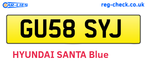 GU58SYJ are the vehicle registration plates.