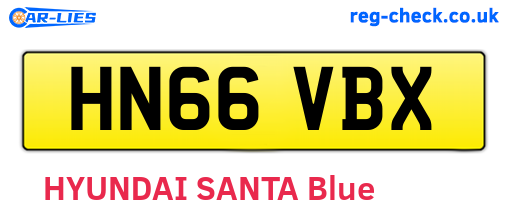 HN66VBX are the vehicle registration plates.