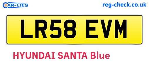 LR58EVM are the vehicle registration plates.