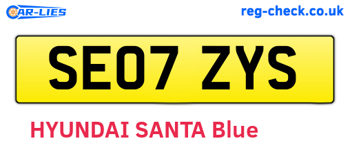 SE07ZYS are the vehicle registration plates.