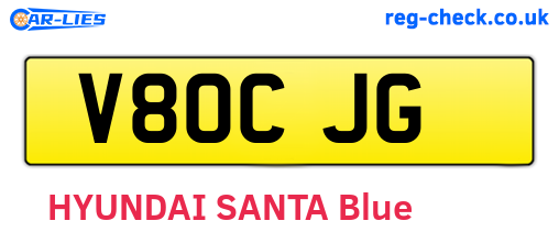 V80CJG are the vehicle registration plates.