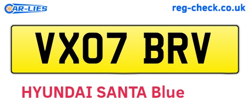 VX07BRV are the vehicle registration plates.