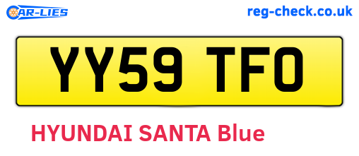YY59TFO are the vehicle registration plates.